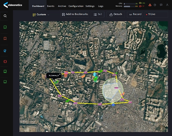 Centralized command and control center for surveillance operations
